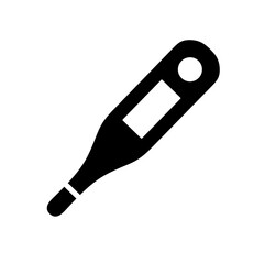 digital thermometer icon on white background