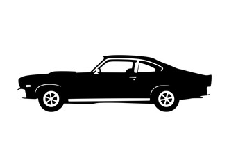 Fototapeta premium Vintage Car Silhouette Black & White