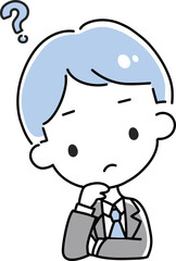 考えるスーツ姿の男性.eps