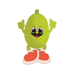 Jackfruit mascot character cartoon icon illustration