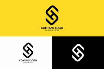 letter SH forming chain abstract business logomark, letter SH chain connection iconic business logo, 