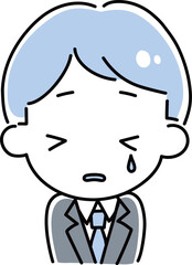 涙を流すスーツ姿の男性.eps