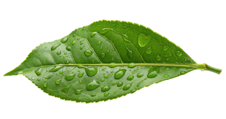 Fresh green leaf with water drops close up nature beauty plant leaves botanical foliage wet dew freshness 100