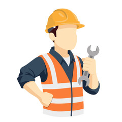 Construction Workers Male Character, Donned In Safety Gear, Holding Tools, Ready To Tackle Working Tasks With Determination And Teamwork. Cartoon People Vector Illustration.