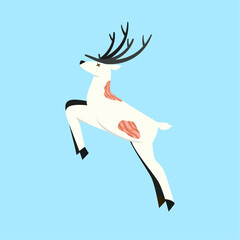 White Reindeer Carcass – Wildlife and Environmental Illustration