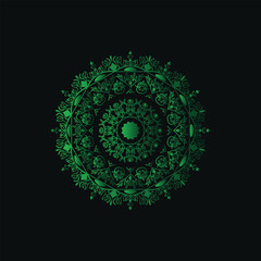 Green mandala design for Modern background, henna art, tattoo.