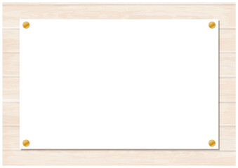 木の板に白い紙を貼ったイラストフレーム