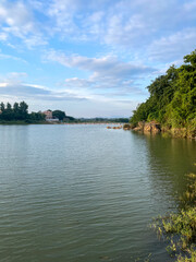 landscape with blue sky