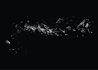 Broken glass on the black background. Isolated realistic cracked glass effect  © zenobillis