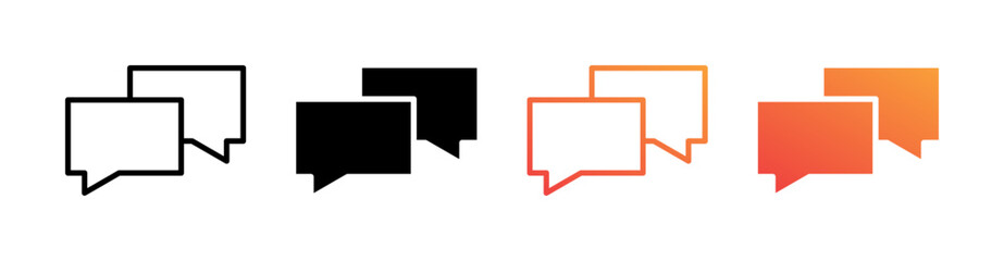 Naklejka premium Talk Multiple Style Icon Set Vector 