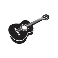 Fototapeta premium Modern Guitar Vector - Clean Guitar Silhouette - Simple Music Graphic.