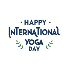 Happy international yoga day greeting card