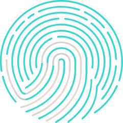 a thin line drawing of a digital fingerprint vector icon