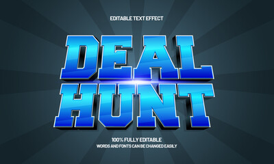 deal hunt editable text effect with a sale and discount text style