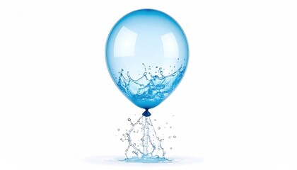 Water balloon burst illustration symbolizing refreshing liquidity and dynamic motion