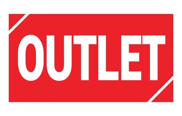 OUTLET text written on red stamp sign.