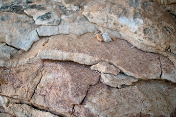 Vintage Greek stone masonry backdrop on Elafonisi beach, Crete