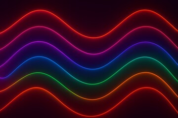 Neon - style colorful wave lines pattern, creating a vibrant, dynamic visual ideal for modern, creative, and energetic design projects.