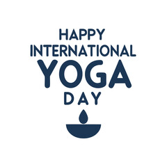 Happy international yoga day greeting card