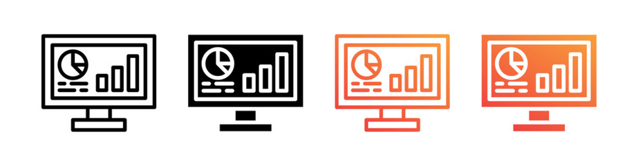 Data Multiple Style Icon Set Vector 