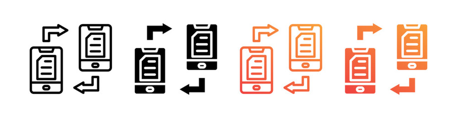 Data Transfer Multiple Style Icon Set Vector 