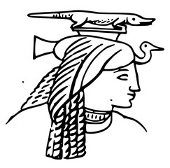Naklejka premium Line Drawing Of Ancient Egypt Hieroglyph