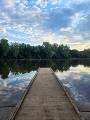 Fototapeta premium wooden pier over lake