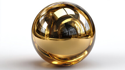 3d realistic vector icon illustration. Golden round ball, liquid gold. Isolated on white.