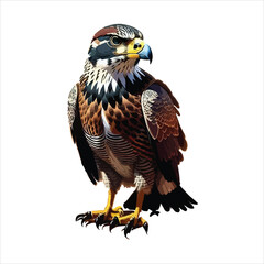 Majestic Bald Eagle with Wings Spread in Flight Isolated on White Background