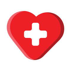 A love symbol with red heart