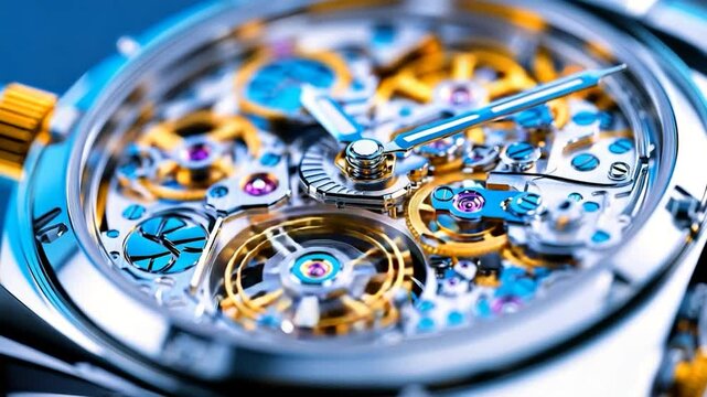 Intricate Mechanical Watch Movement: A Close-Up View