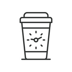 Coffee break, icon in line design. Coffee break, coffee cup, hot drink, relaxation, break time, workplace break, tea time on white background vector. Coffee break, editable stroke icon