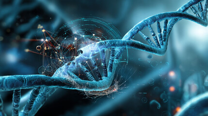 Molecular structure. Medicine researching, DNA or chemistry science. Biotechnology presentation template vector background