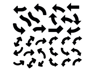 Black Arrows in Various Directions, graphic features a collection of black arrows in various directions, including straight, curved, and angled, arrow, arrows, direction, directions, navigation, guida