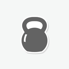 Kettlebell icon sticker isolated on gray background