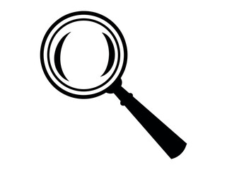 Magnifying Glass, simple silhouette of a magnifying glass, perfect for use in logos, websites, or presentations, clean, vector graphic of a magnifying glass, magnifying glass, magnifying, search, inve