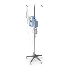 IV stand medical equipment isolated on transparent background