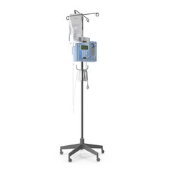 IV stand medical equipment isolated on transparent background