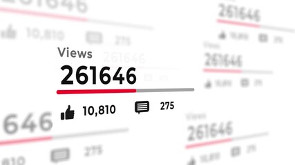 social media views counter animation 