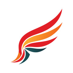 Obraz premium Abstract wing design in vibrant colors suitable for logos branding or decorative purposes