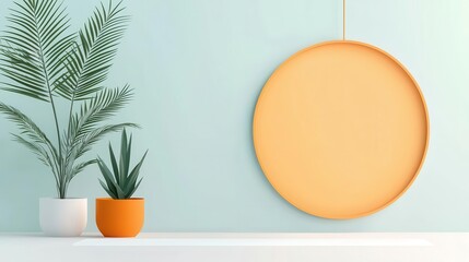 Soft colored popup window with clean text space, flat design illustration