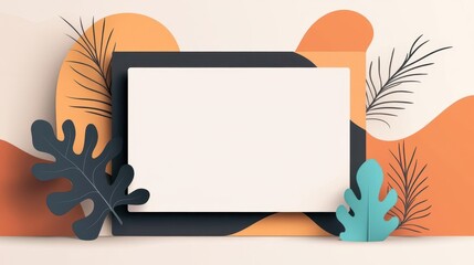 Stylized dialog box with central blank zone, flat design illustration