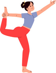 Woman Practicing Dancer's Yoga Pose - Balance and Strength