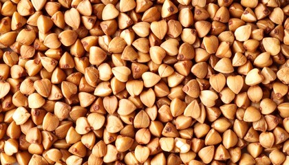 Buckwheat Grains Arranged in a Natural Display, Showcasing Their Unique Shape and Texture
