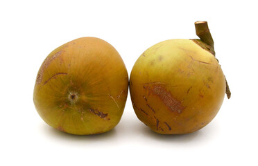 Coconut shell isolated on white with clipping path