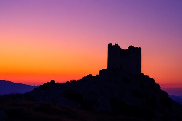 Fototapeta premium sunset over castle