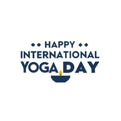 Happy international yoga day greeting card