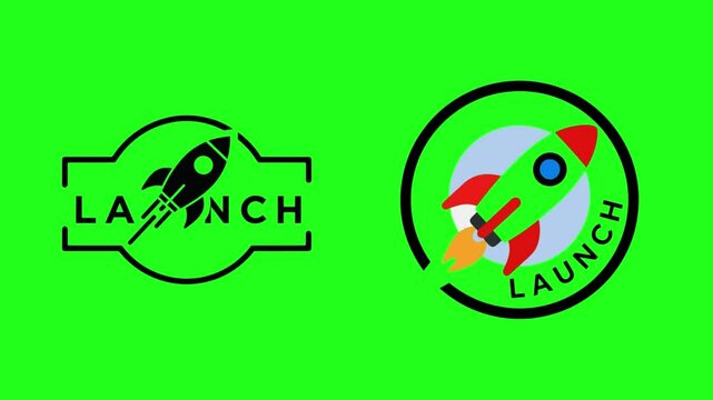 Startup Rocket Icon &ndash; Green Screen Launch Symbol for Tech Projects