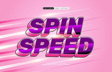 Naklejka premium spin speed editable text effect with a race and speed text effect