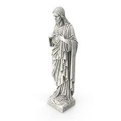 Jesus Christ Sacred Heart statue isolated on transparent background